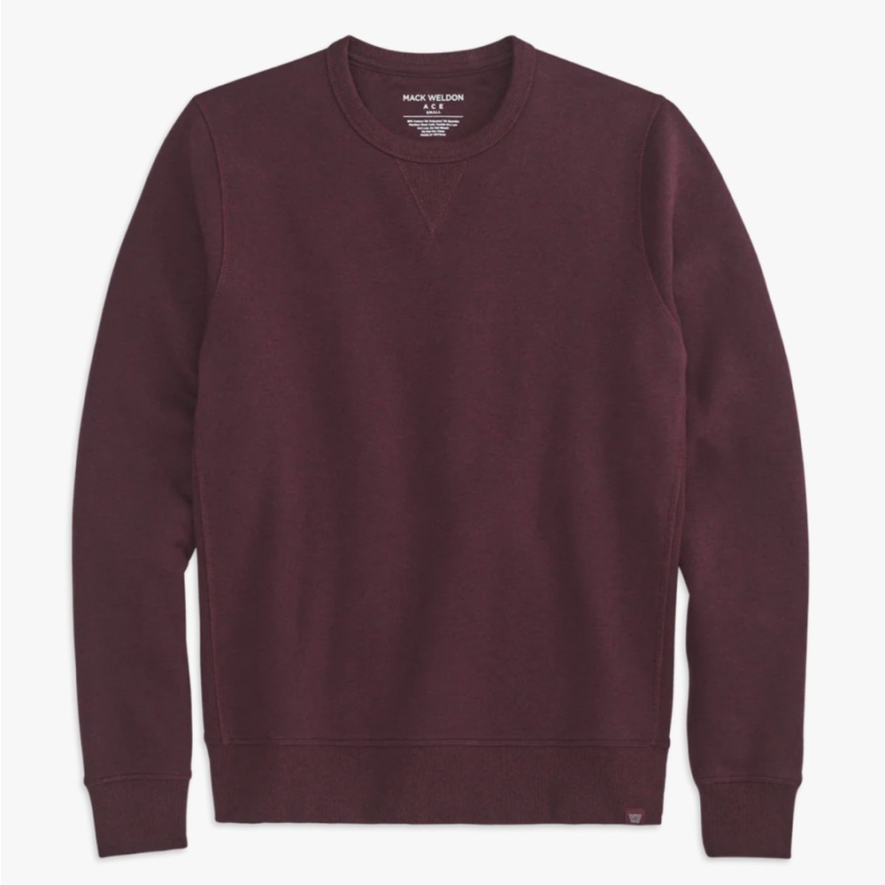 MACK WELDON ACE CREW NECK SWEATSHIRT PURPLE POTION HEATHER-(USED GREY FOR MODEL)
